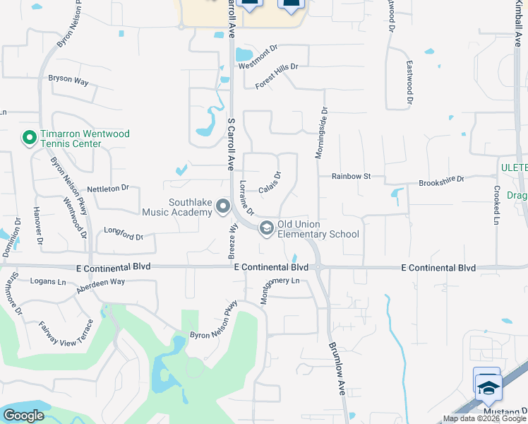 map of restaurants, bars, coffee shops, grocery stores, and more near 618 Bordeaux Drive in Southlake