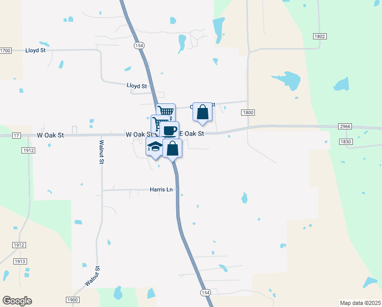 map of restaurants, bars, coffee shops, grocery stores, and more near 107 Tullis Lane in Yantis