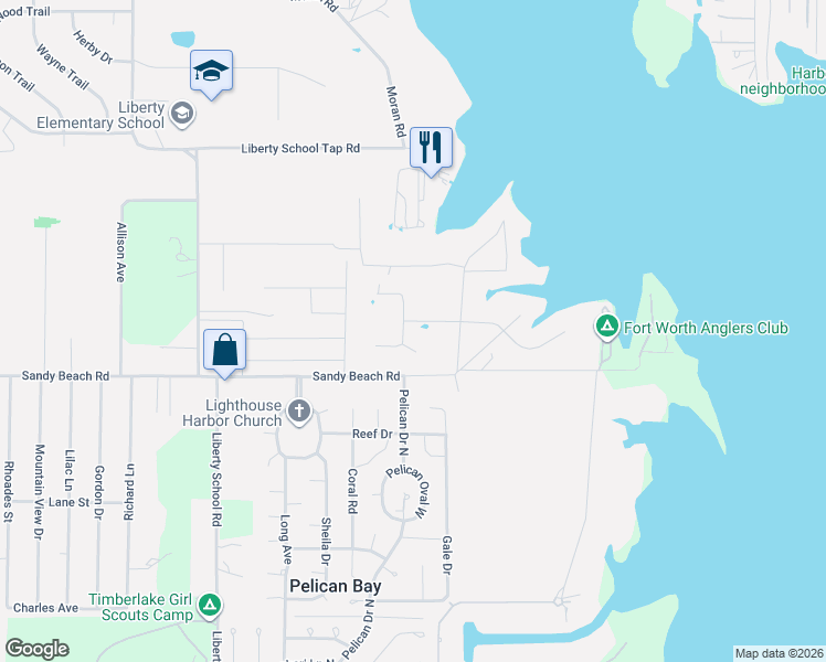 map of restaurants, bars, coffee shops, grocery stores, and more near 12200 Lighthouse Hill in Azle