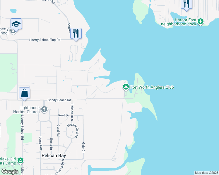 map of restaurants, bars, coffee shops, grocery stores, and more near 6734 Hill Court in Azle