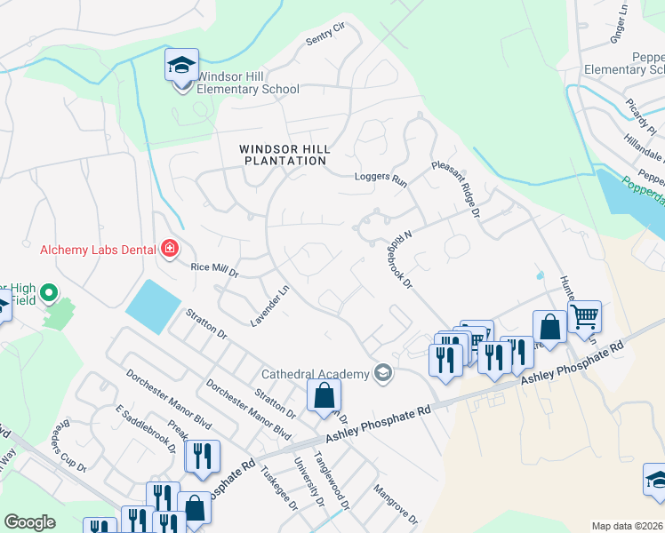 map of restaurants, bars, coffee shops, grocery stores, and more near 8327 Coventry Court in Charleston