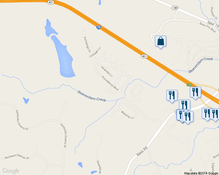 map of restaurants, bars, coffee shops, grocery stores, and more near 920 Huntcliffe Drive in Macon
