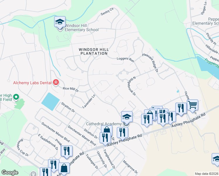 map of restaurants, bars, coffee shops, grocery stores, and more near 8327 Coventry Court in Charleston