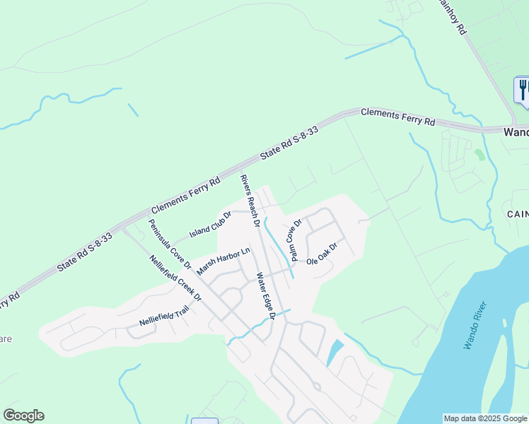 map of restaurants, bars, coffee shops, grocery stores, and more near 1257 Island Club Drive in Charleston