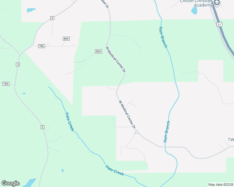 map of restaurants, bars, coffee shops, grocery stores, and more near 1060 West Medical Center Drive in Thorsby