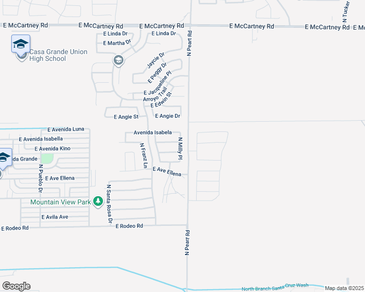 map of restaurants, bars, coffee shops, grocery stores, and more near 2556 North Milly Place in Casa Grande