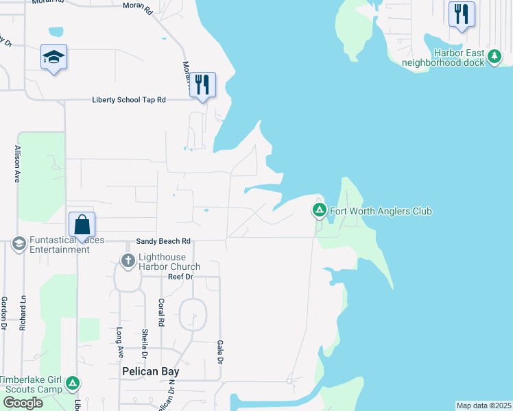 map of restaurants, bars, coffee shops, grocery stores, and more near 6800 Hill Court in Azle