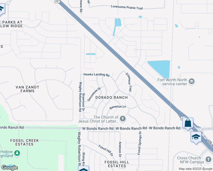 map of restaurants, bars, coffee shops, grocery stores, and more near 10913 Irish Glen Trail in Haslet