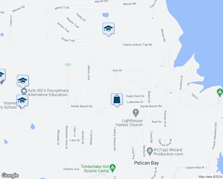 map of restaurants, bars, coffee shops, grocery stores, and more near 1301 White Sand Drive in Azle