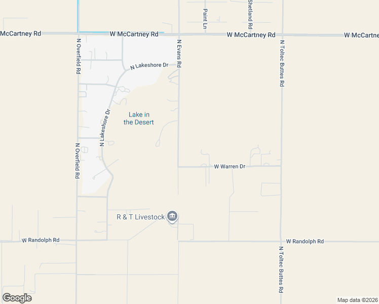 map of restaurants, bars, coffee shops, grocery stores, and more near 5513 North Evans Road in Casa Grande