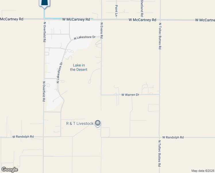map of restaurants, bars, coffee shops, grocery stores, and more near 5513 North Evans Road in Casa Grande