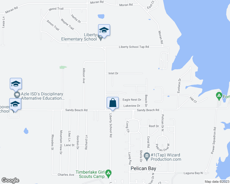 map of restaurants, bars, coffee shops, grocery stores, and more near White Sands Dr. in Pelican Bay