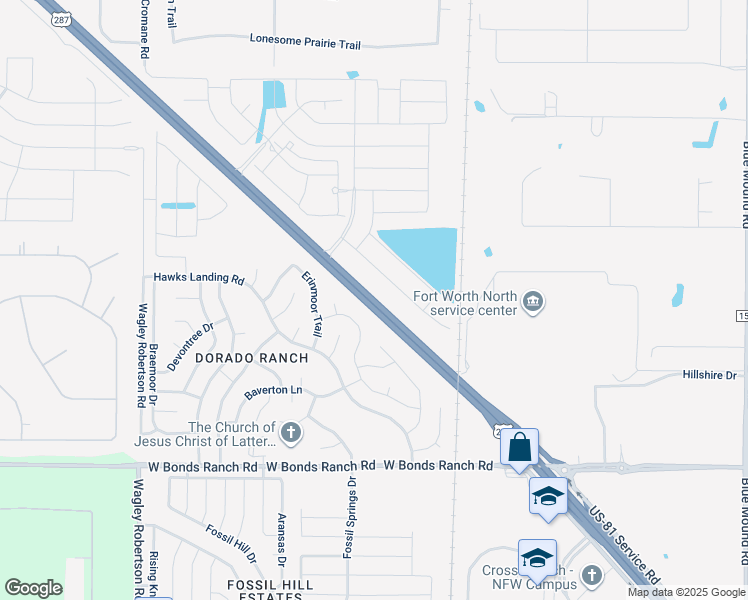 map of restaurants, bars, coffee shops, grocery stores, and more near 10958 U.S. 81 in Haslet