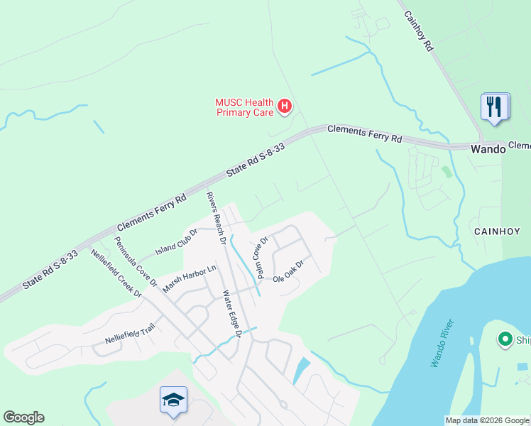 map of restaurants, bars, coffee shops, grocery stores, and more near 1306d Island Club Drive in Charleston