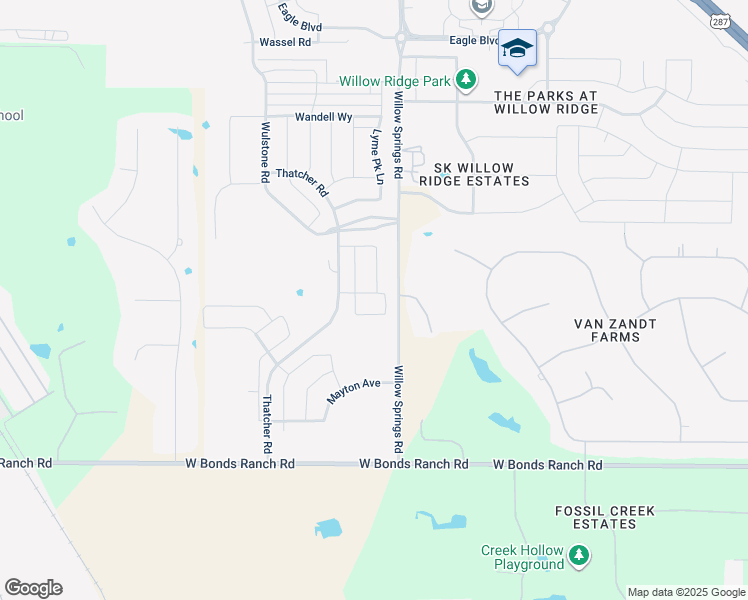 map of restaurants, bars, coffee shops, grocery stores, and more near 1609 Primms Place in Haslet