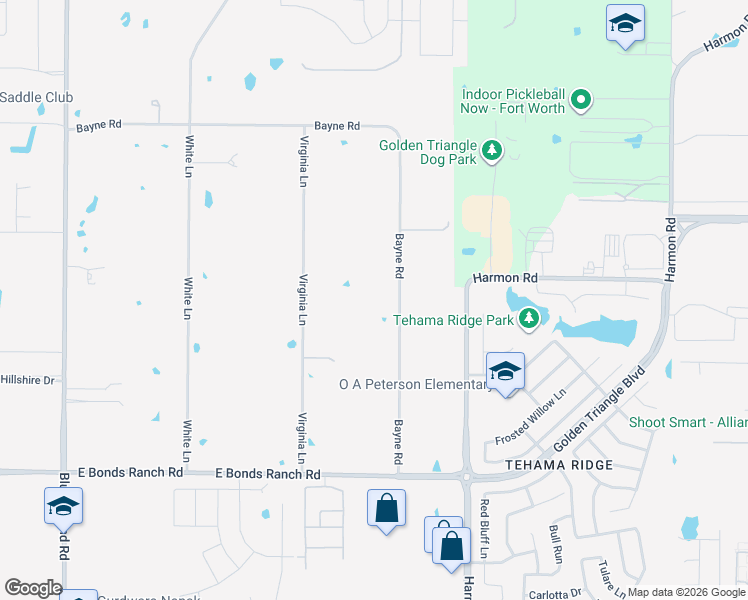 map of restaurants, bars, coffee shops, grocery stores, and more near 232 Bayne Road in Haslet