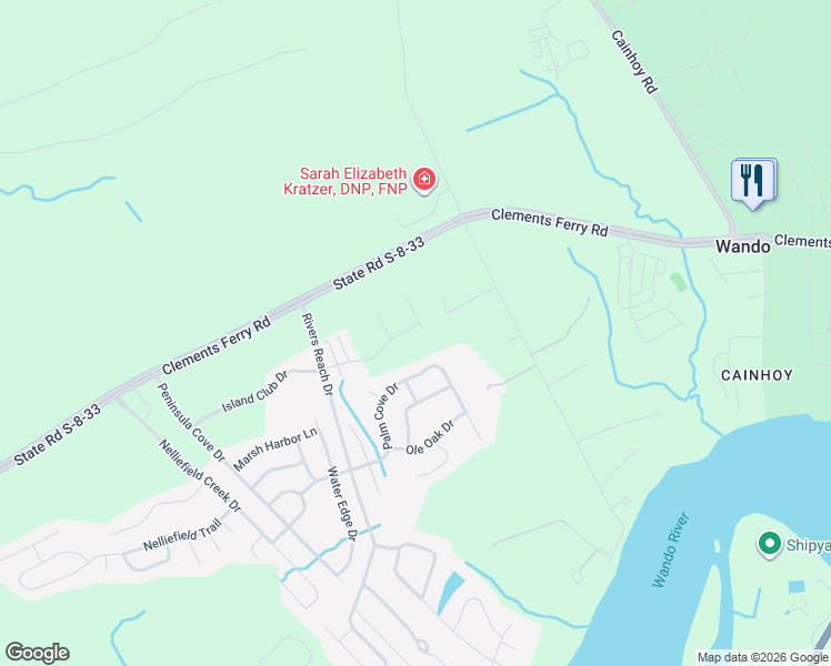 map of restaurants, bars, coffee shops, grocery stores, and more near 1306d Island Club Drive in Charleston