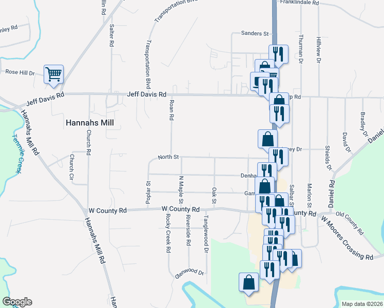 map of restaurants, bars, coffee shops, grocery stores, and more near 318 North Street in Thomaston