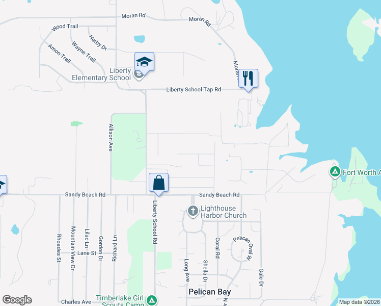 map of restaurants, bars, coffee shops, grocery stores, and more near 11146 Liberty School Rd in Azle