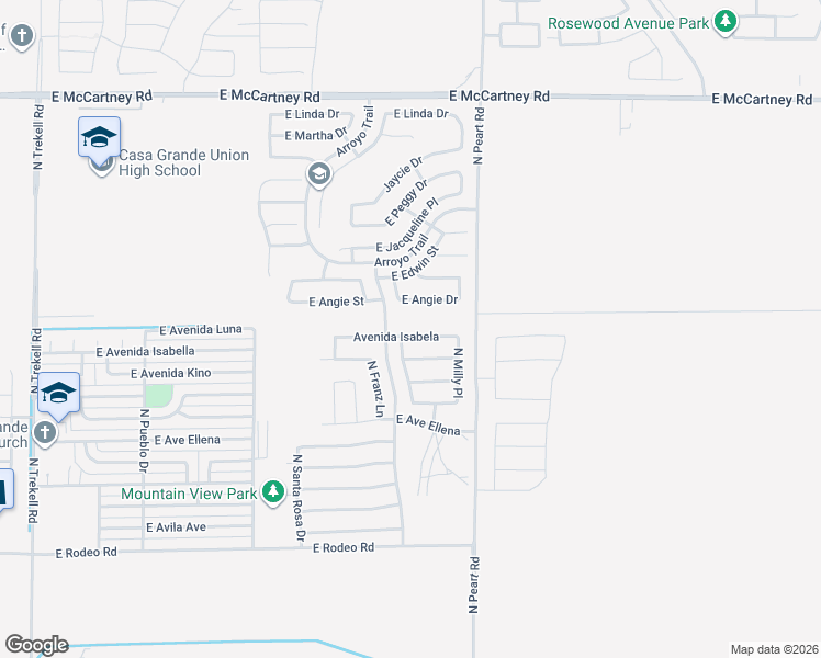 map of restaurants, bars, coffee shops, grocery stores, and more near 1442 Avenida Isabela in Casa Grande