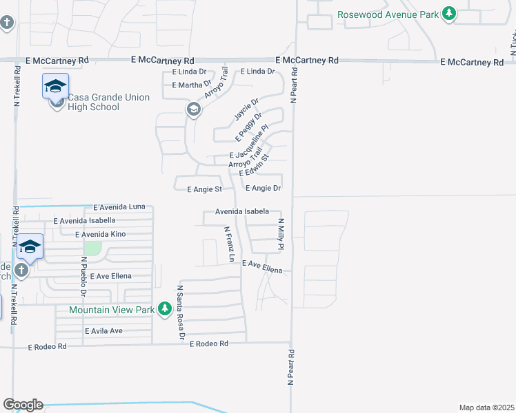 map of restaurants, bars, coffee shops, grocery stores, and more near 1442 Avenida Isabela in Casa Grande