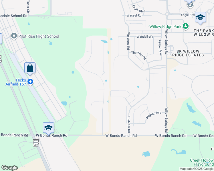 map of restaurants, bars, coffee shops, grocery stores, and more near 11008 Blue Sky Drive in Haslet