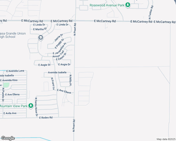 map of restaurants, bars, coffee shops, grocery stores, and more near 1554 East Caballero Drive in Casa Grande