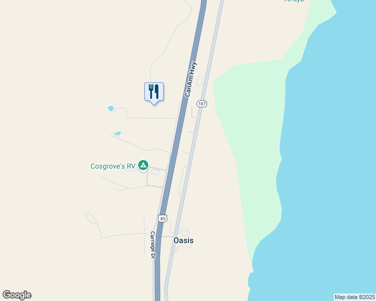 map of restaurants, bars, coffee shops, grocery stores, and more near 14386 New Mexico 187 in Caballo