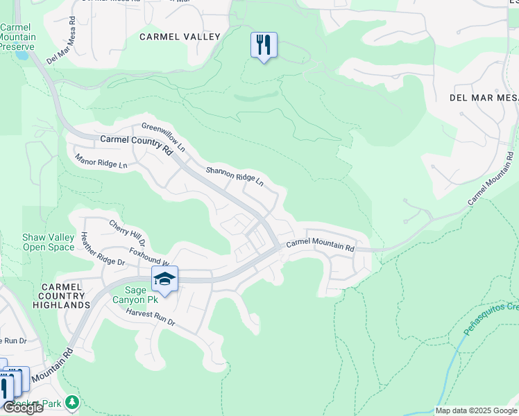 map of restaurants, bars, coffee shops, grocery stores, and more near 5629 Willowmere Lane in San Diego