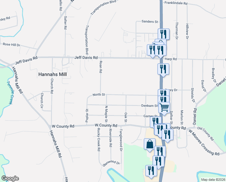 map of restaurants, bars, coffee shops, grocery stores, and more near 318 North Street in Thomaston
