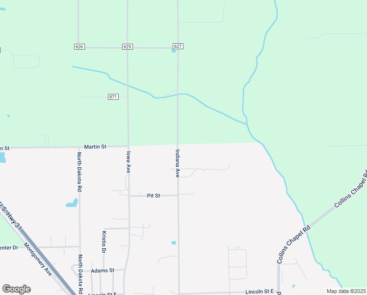 map of restaurants, bars, coffee shops, grocery stores, and more near 1384 Indiana Avenue in Thorsby