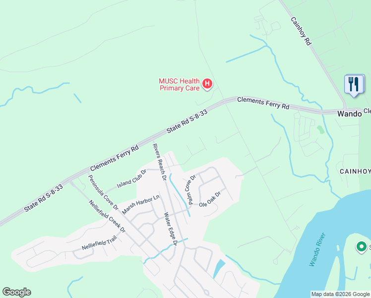 map of restaurants, bars, coffee shops, grocery stores, and more near 1003 Marsh Grass Way in Charleston