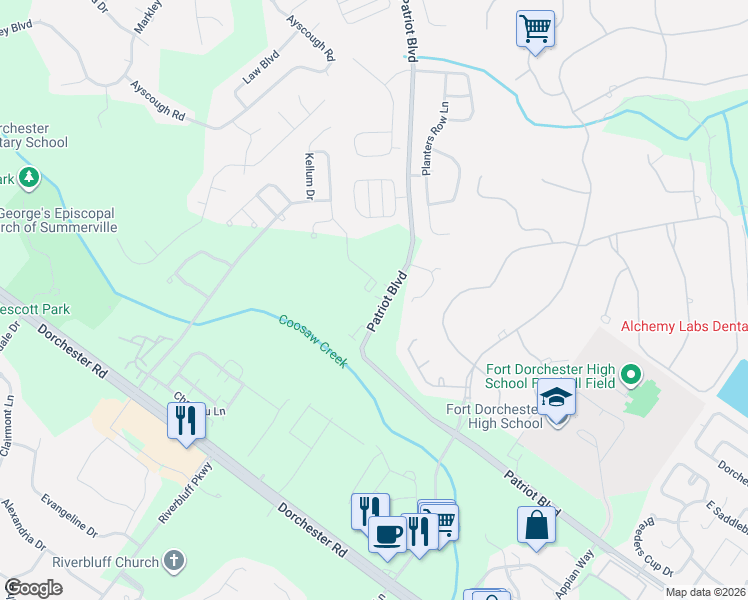 map of restaurants, bars, coffee shops, grocery stores, and more near 8741 Shadowglen Drive in North Charleston