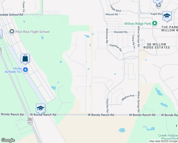 map of restaurants, bars, coffee shops, grocery stores, and more near 11008 Blue Sky Drive in Haslet