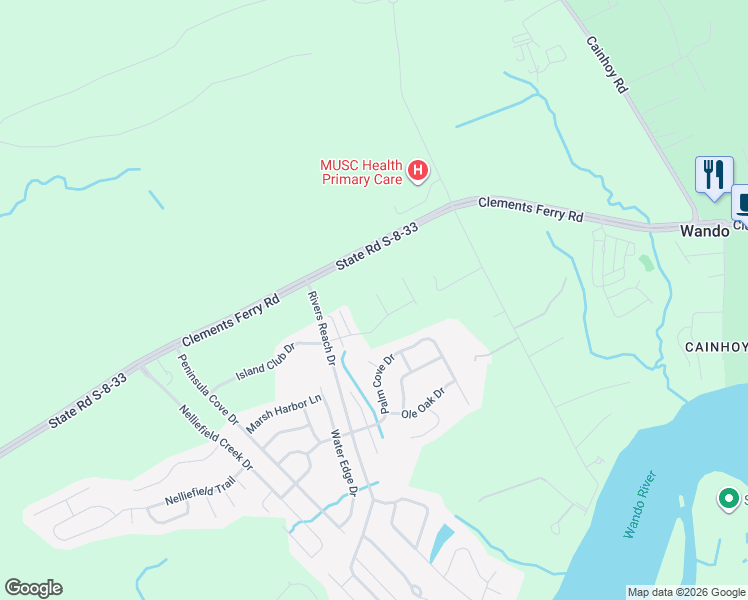 map of restaurants, bars, coffee shops, grocery stores, and more near 1003 Marsh Grass Way in Charleston