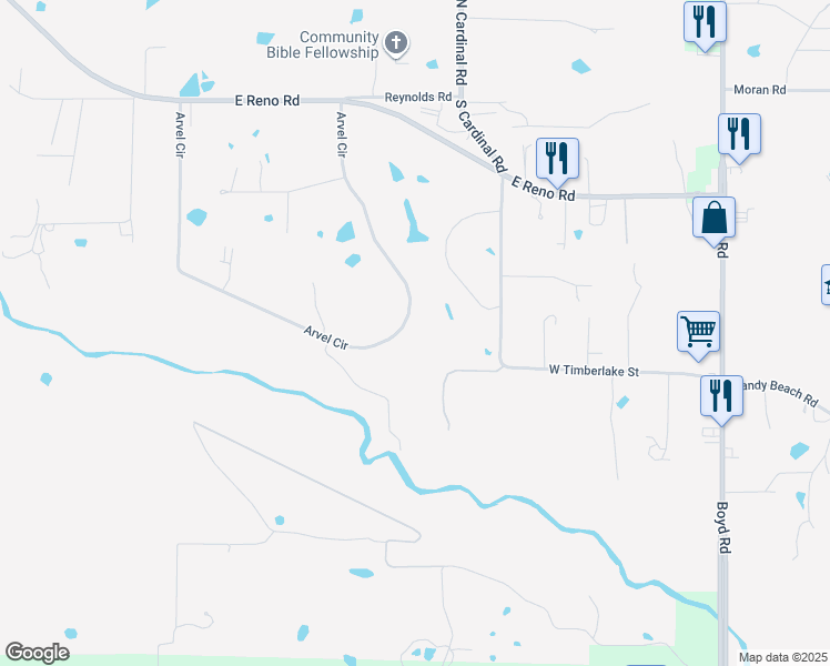map of restaurants, bars, coffee shops, grocery stores, and more near 1393 Arvel Circle in Azle