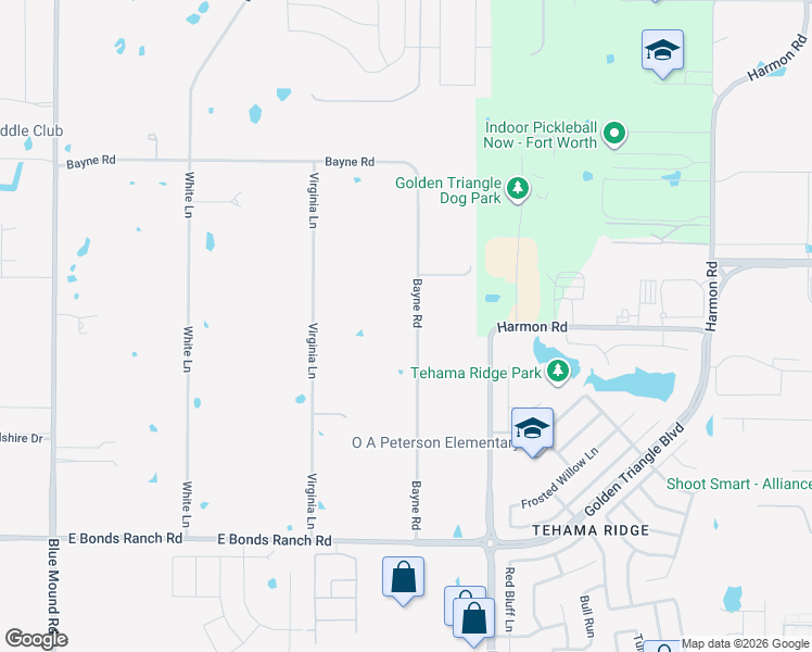 map of restaurants, bars, coffee shops, grocery stores, and more near 232 Bayne Road in Haslet