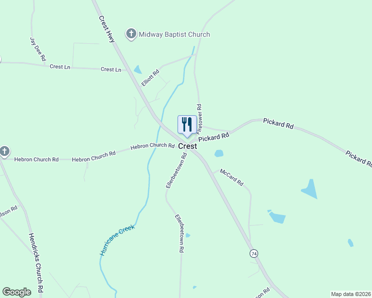 map of restaurants, bars, coffee shops, grocery stores, and more near 4991 Crest Highway in Thomaston