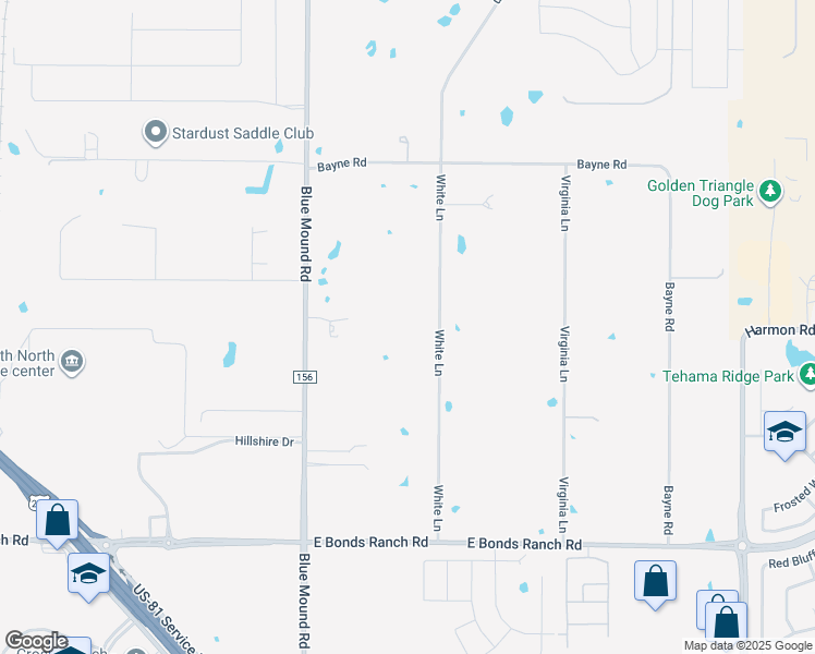 map of restaurants, bars, coffee shops, grocery stores, and more near 2212 White Lane in Haslet
