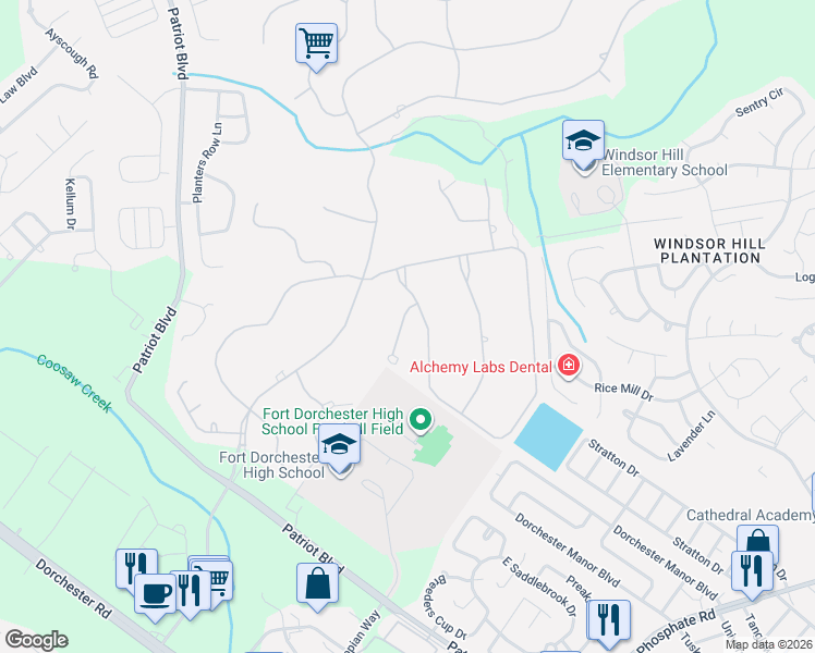map of restaurants, bars, coffee shops, grocery stores, and more near 4415 Wild Thicket Lane in Charleston