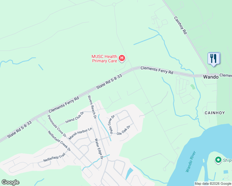 map of restaurants, bars, coffee shops, grocery stores, and more near 1306d Island Club Drive in Charleston