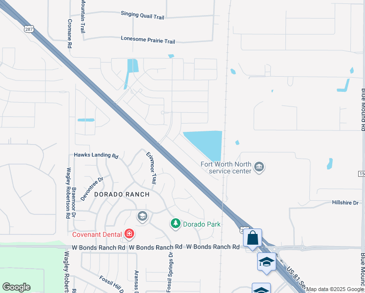 map of restaurants, bars, coffee shops, grocery stores, and more near 10958-11148 U.S. 81 in Haslet