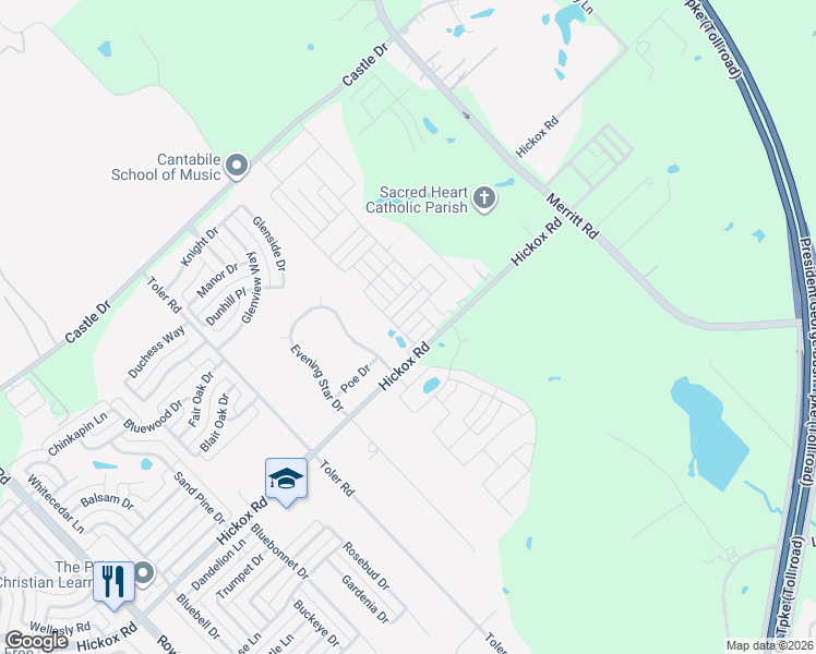 map of restaurants, bars, coffee shops, grocery stores, and more near 3506 Betty Mews in Rowlett