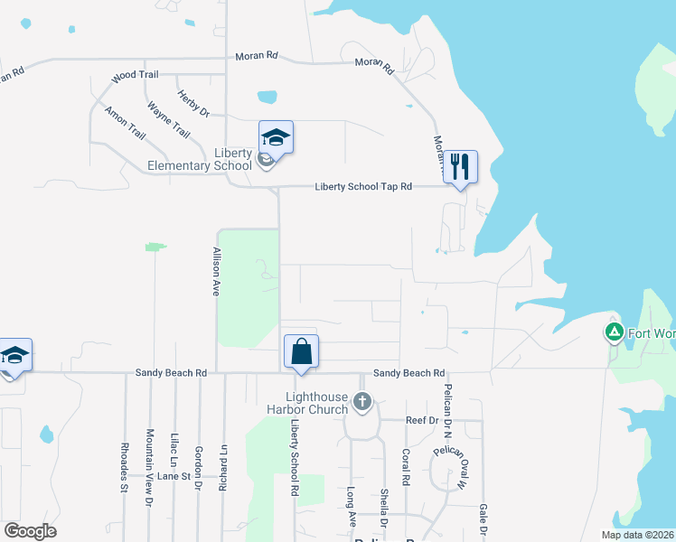 map of restaurants, bars, coffee shops, grocery stores, and more near 1408 Inlet Drive in Azle