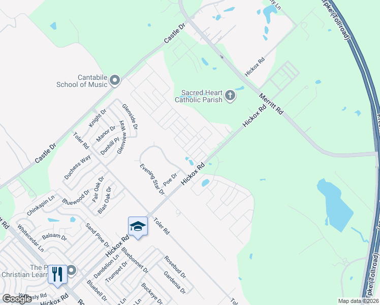 map of restaurants, bars, coffee shops, grocery stores, and more near 3506 Betty Mews in Rowlett