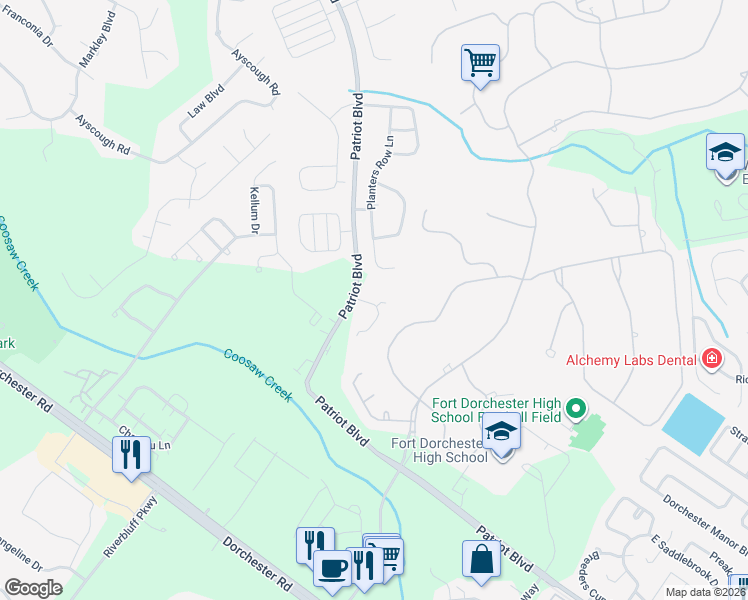 map of restaurants, bars, coffee shops, grocery stores, and more near 8754 Pasture Court in Summerville