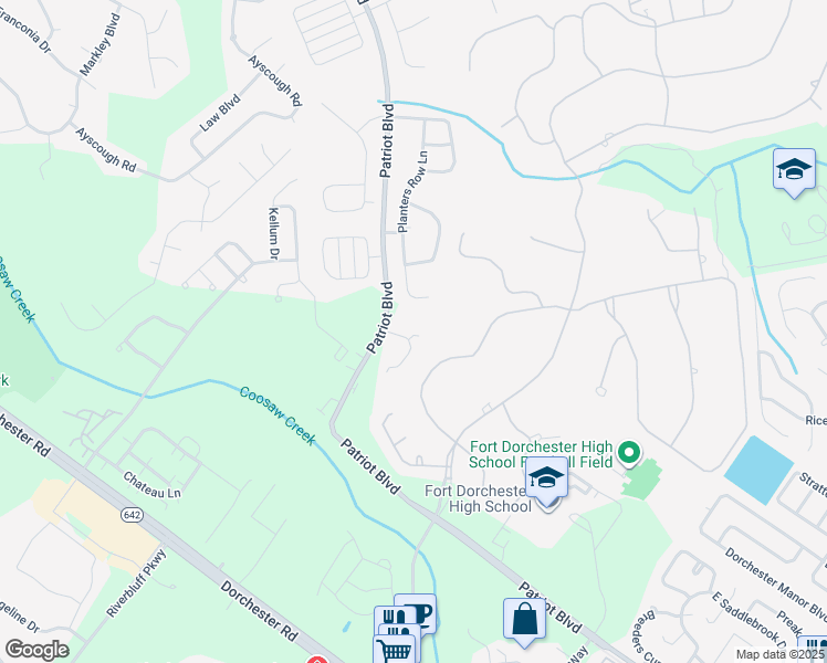 map of restaurants, bars, coffee shops, grocery stores, and more near 8754 Pasture Court in Summerville