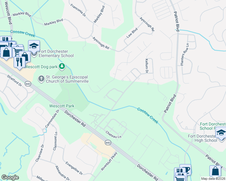 map of restaurants, bars, coffee shops, grocery stores, and more near 703 Trump Street in North Charleston