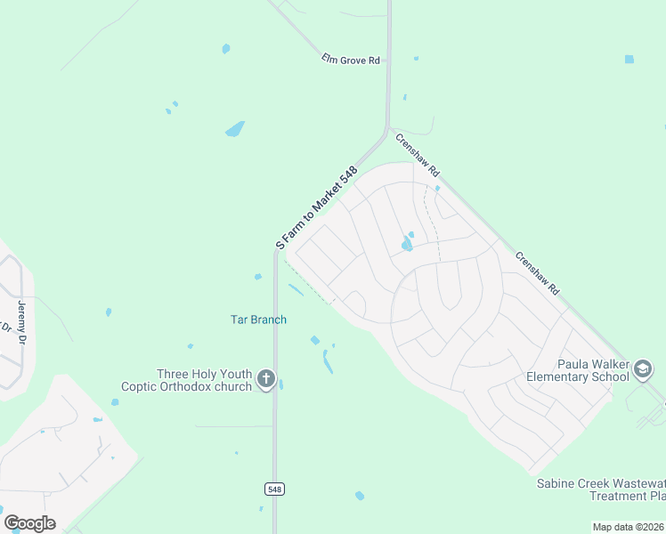 map of restaurants, bars, coffee shops, grocery stores, and more near 3034 Concourse Drive in Royse City