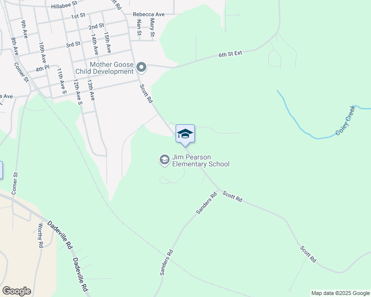 map of restaurants, bars, coffee shops, grocery stores, and more near 1240 Scott Road in Alexander City